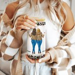 Verre en verre givré avec couvercle en bambou et paille Cadeau d'anniversaire pour les amis.