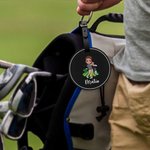 Henkilökohtainen sarjakuvahahmo PU Nahka Golf Tee haltija varastointi laukku nimi Golf tarvike syntymäpäivälahja Golfer Golf pelaaja