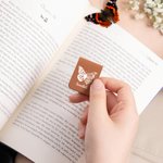Marque-page magnétique en cuir avec nom Papillon de naissance personnalisé Cadeau d'anniversaire pour les femmes rats de bibliothèque