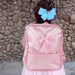 Personalized Bow Ballet Dress Waterproof Kid Backpack with Embroidered Name Back to School Birthday Gift for Girls