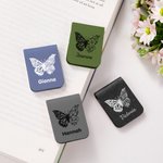 Marque-page magnétique en cuir avec nom Papillon de naissance personnalisé Cadeau d'anniversaire pour les femmes rats de bibliothèque