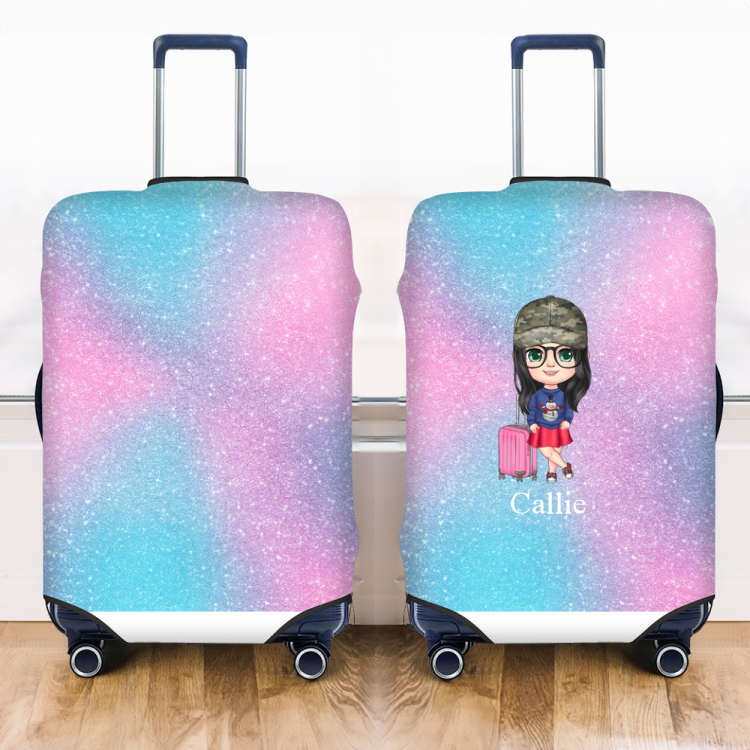 Couvre-bagages personnalisé avec nom pour valise 18-32 pouces