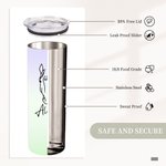 Personalized Line Drawing Birth Flower Horse Gradient 20oz Name Insulated Tumbler with Lid and Straw Birthday Gift for Women Horse Lovers