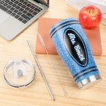 Personalized Multicolour Glitter Crayon Design 30oz Name Curved Tumbler with Straw Back to School Appreciation Gift for Teacher