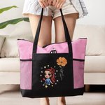 Sac à dos Oxford avec nom et fleur de naissance Cadeau d'anniversaire pour filles