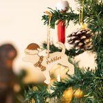 Personalizzato inciso nome Natale Cane Gatto con cappello e sciarpa Albero Decor regalo di Natale per gli amanti degli animali domestici