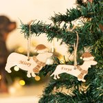Personalizzato inciso nome Natale Cane Gatto con cappello e sciarpa Albero Decor regalo di Natale per gli amanti degli animali domestici