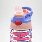 Personalised Bright Rainbow Name 12oz Kid Water Bottle with Silicone Straw and Spill-Proof Lid Back to School Outdoor Accessories Gift for Kids