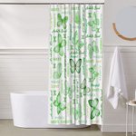 Gepersonaliseerd Multicolor Vlinder Naam Wolk Douchegordijn met 12 roestvrije zeilringen Badkamer Decor Verjaardag Housewarming Gift voor vrouwen Meis