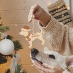 Personalizzato inciso nome Natale Cane Gatto con cappello e sciarpa Albero Decor regalo di Natale per gli amanti degli animali domestici