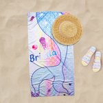 Personalized Glitter Fantasy Mermaid Quick Dry Oversized Microfiber Beach Towel with Name Summer Travel Essential Birthday Gift for Girls