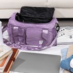 Personalised Cheerleader Silhouette Multi-compartment Large Travel Bag with Name and Shoulder Strap Birthday Cheerleading Gift for Women Girls