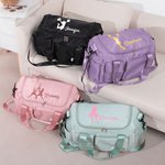 Personalised Cheerleader Silhouette Multi-compartment Large Travel Bag with Name and Shoulder Strap Birthday Cheerleading Gift for Women Girls