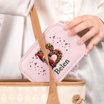 Personalizzato Retro Elf Elements Leather Jewelry Box con specchio per il trucco a LED di colore mutevole Regalo di Natale di compleanno per le donne
