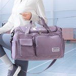 Personalised Cheerleader Silhouette Multi-compartment Large Travel Bag with Name and Shoulder Strap Birthday Cheerleading Gift for Women Girls