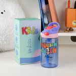 Personalized Cousin Crew Cartoon Character 16oz Bottle with Straw and Handle with Name Christmas Birthday Gift for Boys Girls