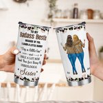 Personalized Because Of You I Laugh A Little Harder Stylish 20 oz Stainless Steel Tumbler with Name Birthday Gift for Besties Sisters
