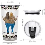 Personalized Because Of You I Laugh A Little Harder Stylish 20 oz Stainless Steel Tumbler with Name Birthday Gift for Besties Sisters