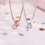 Personalizado Tiny 3D burbuja inicial globo inicial collar con piedra de cumpleaños joyería de regalo para las mujeres