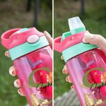 Personalized Woodland Animal 16 oz Kid Water Bottle with Straw and Spill-Proof Lid Back to School Outdoor Accessories Gift for Kids