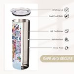 Bible personnalisée Nom du personnage de dessin animé 20oz Straight Skinny Tumble with Staw and Brush Birthday Christmas Gift for Christian