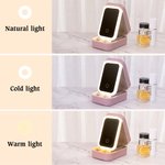 Personalizzato Retro Elf Elements Leather Jewelry Box con specchio per il trucco a LED di colore mutevole Regalo di Natale di compleanno per le donne