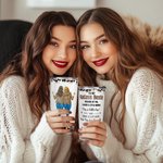 Personalized Because Of You I Laugh A Little Harder Stylish 20 oz Stainless Steel Tumbler with Name Birthday Gift for Besties Sisters