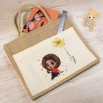 Sac à main personnalisé en forme de dessin animé avec fleur de naissance pour fille Cadeau d'anniversaire de mariage pour femmes filles