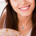 Personalizado Tiny 3D burbuja inicial globo inicial collar con piedra de cumpleaños joyería de regalo para las mujeres