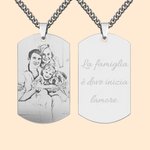 Collana personalizzata in acciaio in titanio con foto e testo incisi festa del papà regalo di compleanno e anniversario per uomini o famiglia