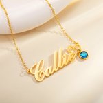 Personalized Dainty Heart Name Necklace with Birthstone Birthday Valentine's Day Anniversary Gift for Women