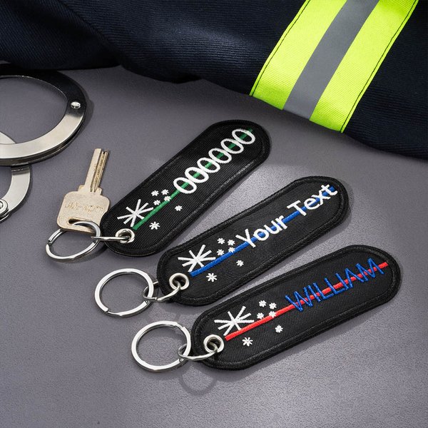 Llavero Personalizado Bordado Bandera de Australia con Texto Regalo de Cumpleaños para Policía Bombero Militar