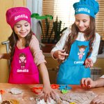 Tablier Ajustable pour Garçons Filles avec Poche Cuisine Pâtisserie Cadeau d'Anniversaire pour Enfants