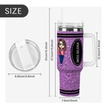 Personalized Faux Glitter Crayon Cute Cartoon 40oz Name Tumbler with Straw Birthday Back to School Gift for Teacher
