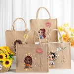 Sac à main personnalisé en forme de dessin animé avec fleur de naissance pour fille Cadeau d'anniversaire de mariage pour femmes filles