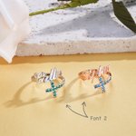Henkilökohtainen Dainty Fainty Faith Birthstone Cross säädettävä Wrap Ring nimi Christian Korut Kaste Syntymäpäivä Joululahja naisille