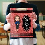 Personlig glitterfärgad krita söt tecknad design hängande skrivplatta med lågprofilsklämma Uppskattning Tillbaka till skolan Present till lärare