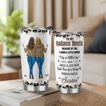 Personalized Because Of You I Laugh A Little Harder Stylish 20 oz Stainless Steel Tumbler with Name Birthday Gift for Besties Sisters