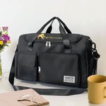 Personalised Cheerleader Silhouette Multi-compartment Large Travel Bag with Name and Shoulder Strap Birthday Cheerleading Gift for Women Girls