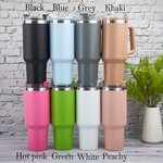 Personalized Faux Glitter Crayon Cute Cartoon 40oz Name Tumbler with Straw Birthday Back to School Gift for Teacher