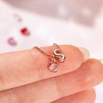 Personalizado Tiny 3D burbuja inicial globo inicial collar con piedra de cumpleaños joyería de regalo para las mujeres