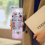 Bible personnalisée Nom du personnage de dessin animé 20oz Straight Skinny Tumble with Staw and Brush Birthday Christmas Gift for Christian