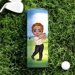 Personalised Cartoon Golf Player Character 20oz Skinny Tumbler with Name and Straw Birthday Sport Accessories Gift for Golf Enthusiast