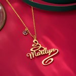Collana personalizzata con nome dell'albero di Natale minimalista e pietra di parto Regalo di Natale invernale per le donne