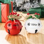 Personalisierte hohle Schneeflocke Jingle Bell Holly Berry Twine Bow Ornament mit eingraviertem Namen Weihnachtsbaum Dekoration Festival Party Geschenk für Kinder Familie