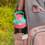 Bouteille d'eau 475 ml personnalisée pour enfants avec nom et poignée Paille en silicone Cadeau d'anniversaire de rentrée pour garçons filles