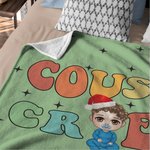 Primo personalizado Crew Personaje de dibujos animados Suave manta con nombre Navidad Cumpleaños Regalo para Niños Niñas