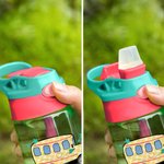 Bouteille d'eau 475 ml personnalisée pour enfants avec nom et poignée Paille en silicone Cadeau d'anniversaire de rentrée pour garçons filles