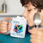 Tasse en céramique personnalisée avec nom et numéro Cadeau sportif d'anniversaire pour les amateurs de hockey