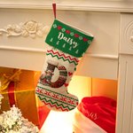 Personalisierte niedliche Weihnachten gestrickt Pullover Tier hängenden Weihnachtsstrumpf mit Initial Home Decor Geschenk für Kinder Familie